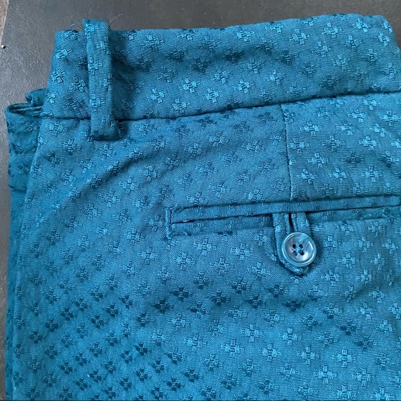 Patterned dark teal trousers - Picture 2 of 6